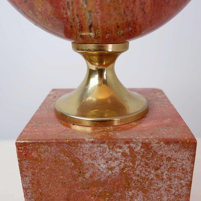 Red Travertine and Gilt Table Lamp by Philippe Barbier, 1970s-NYF-2018932