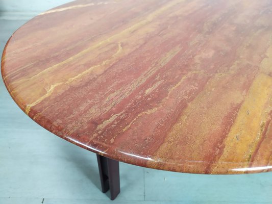 Red Travertine Coffee Table, 1970s-EAD-1749971