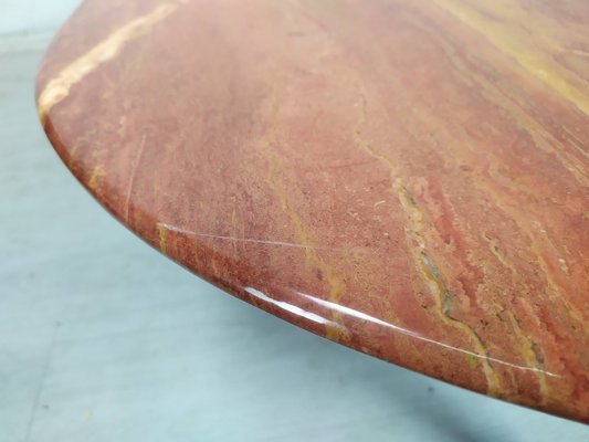 Red Travertine Coffee Table, 1970s-EAD-1749971