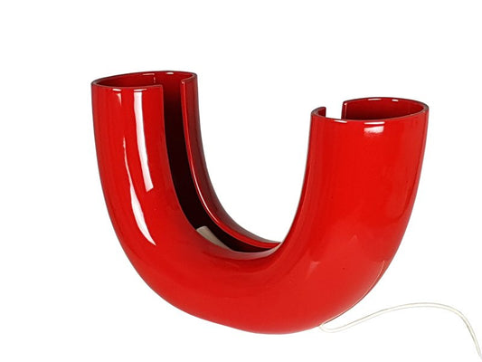 Red Tubo Table Lamp by Tomoko Tsuboi Ponzio for Ceramica Franco Pozzi, 1968