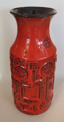 Red Vase by Bodo Mans for Bay Keramik, 1960s-QDP-824168