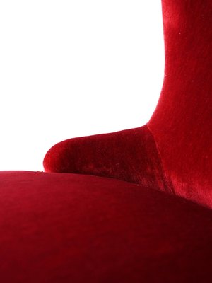 Red Velvet Armchair, 1940s-QWP-1816373