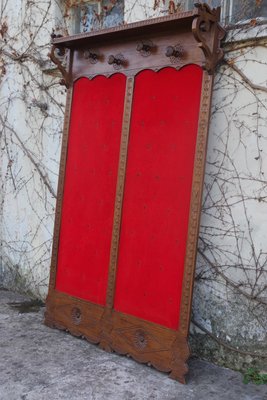 Red Velvet Room Divider, 1950s-KNM-867506