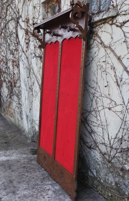 Red Velvet Room Divider, 1950s-KNM-867506