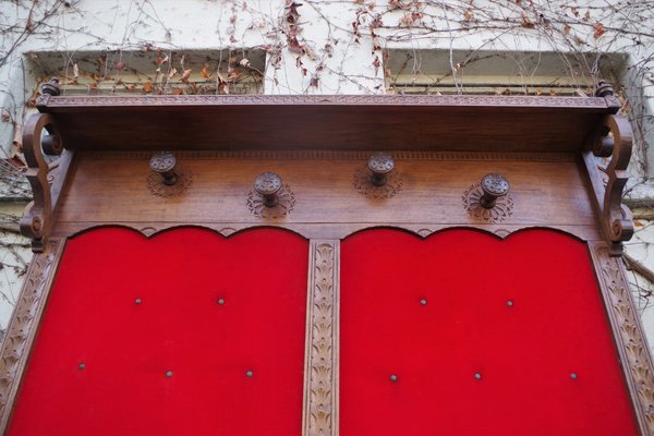 Red Velvet Room Divider, 1950s-KNM-867506