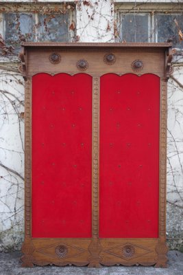 Red Velvet Room Divider, 1950s-KNM-867506