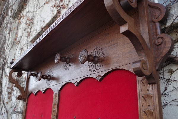 Red Velvet Room Divider, 1950s-KNM-867506