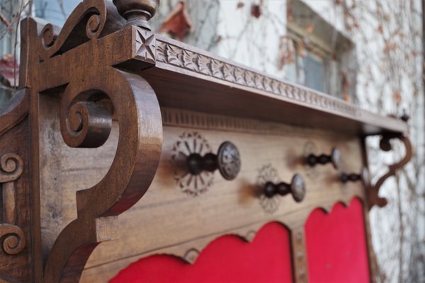 Red Velvet Room Divider, 1950s-KNM-867506