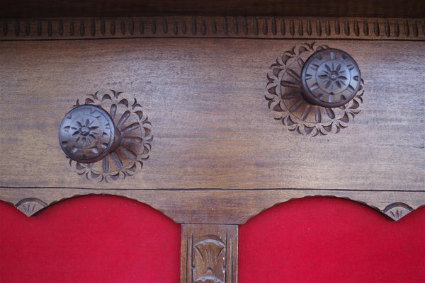 Red Velvet Room Divider, 1950s-KNM-867506