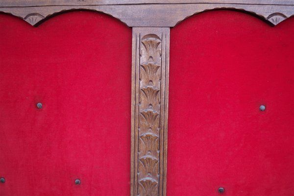 Red Velvet Room Divider, 1950s-KNM-867506