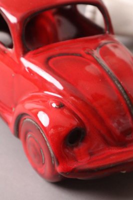 Red Volkswagen Beetle Table Lamp in Ceramic, 1970s-ESB-1376744