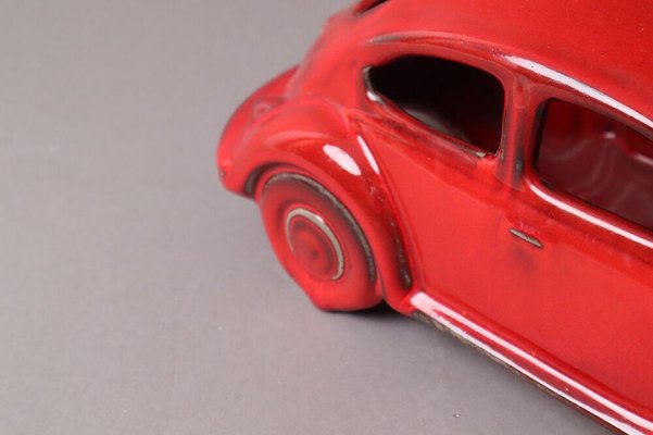 Red Volkswagen Beetle Table Lamp in Ceramic, 1970s-ESB-1376744