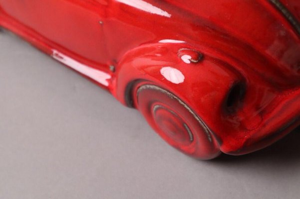 Red Volkswagen Beetle Table Lamp in Ceramic, 1970s-ESB-1376744