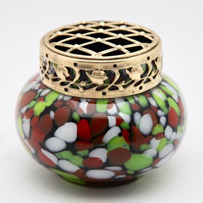 Red, White, Green Splatter Colors, Pique Fleurs Vase with Grille-MJY-1148832