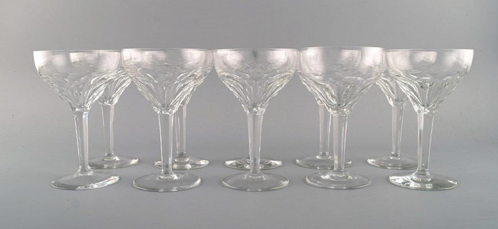 Red Wine Glasses in Clear Crystal Glass from Val St. Lambert, Belgium, Set of 10