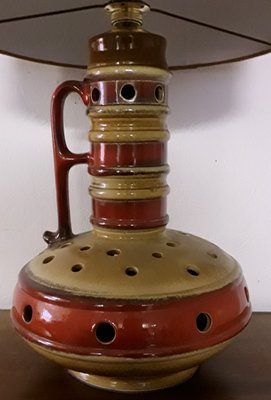 Red Yellow Ceramic Table Lamp, 1970s-HOI-1134146