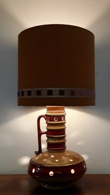 Red Yellow Ceramic Table Lamp, 1970s-HOI-1134146