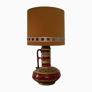 Red Yellow Ceramic Table Lamp, 1970s-HOI-1134146