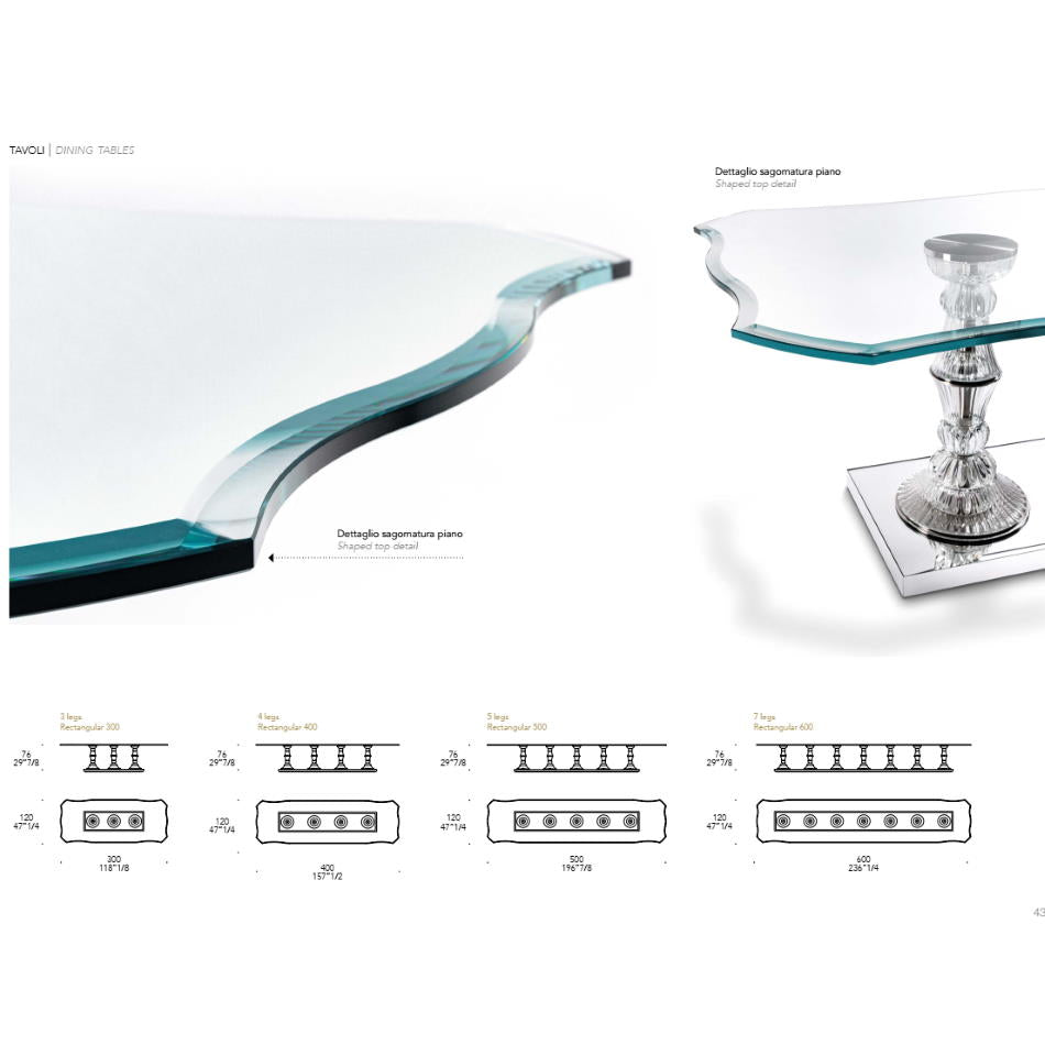 PALAZZO DUCALE 72 - Rectangular glass table