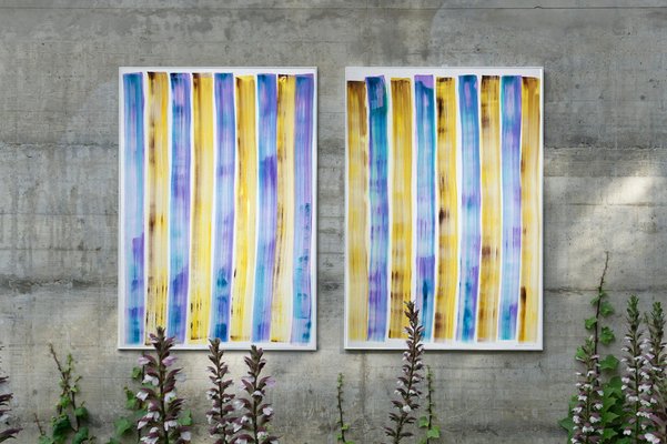 Refreshing Gelato Grid, Vivid Tones Painting, Diptych, Cabin Beach, 2021-RWC-959332