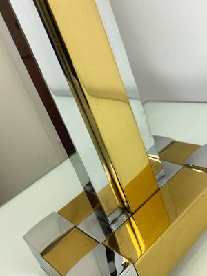 Regency Bd Lumica Brass & Chrome Geometric Table Lamp, 1970s-WZZ-1743541