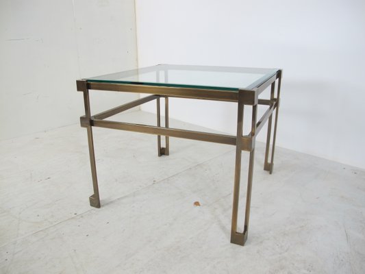 Regency Brass & Glass Side Table by Peter Ghyczy, 1970s-DE-571631