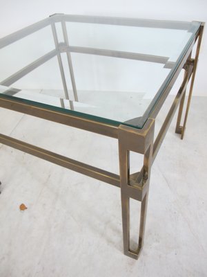 Regency Brass & Glass Side Table by Peter Ghyczy, 1970s-DE-571631