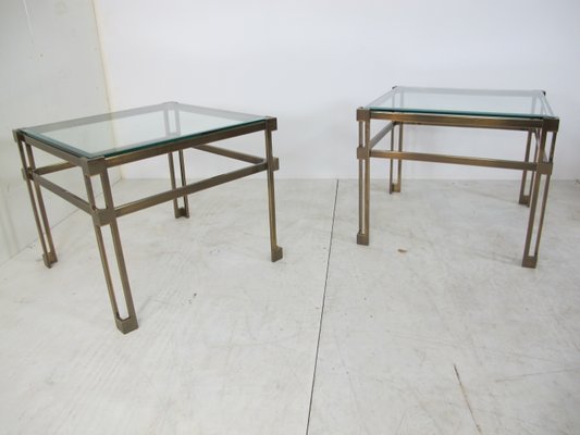 Regency Brass & Glass Side Table by Peter Ghyczy, 1970s-DE-571631