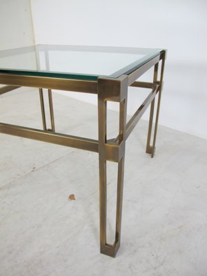 Regency Brass & Glass Side Table by Peter Ghyczy, 1970s-DE-571631