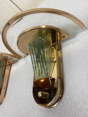 Regency Brass & Glass Wall Lights, Set of 2-WZZ-1180342