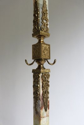 Regency Brass & Marble Standing Coat Hat Rack, Italy, 1960s-OKN-2035902