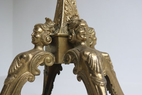 Regency Brass & Marble Standing Coat Hat Rack, Italy, 1960s-OKN-2035902