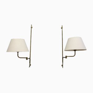 Regency Brass Wall Lamps by Florian Schulz, 1960s, Set of 2-UG-1736830