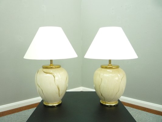 Regency Ceramic Table Lamps, 1970s, Set of 2-UG-1279097