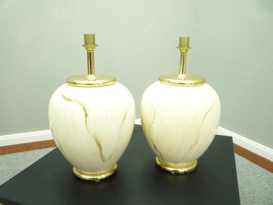 Regency Ceramic Table Lamps, 1970s, Set of 2-UG-1279097