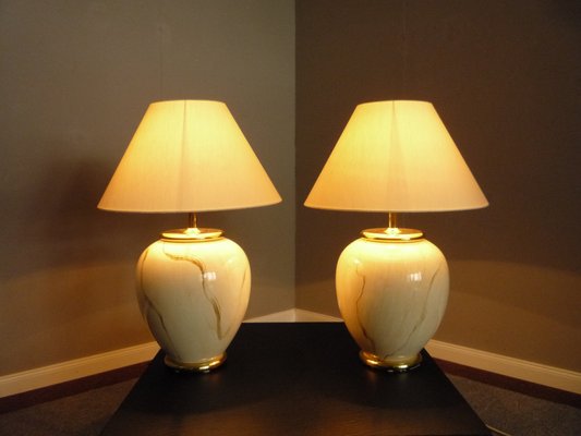 Regency Ceramic Table Lamps, 1970s, Set of 2-UG-1279097