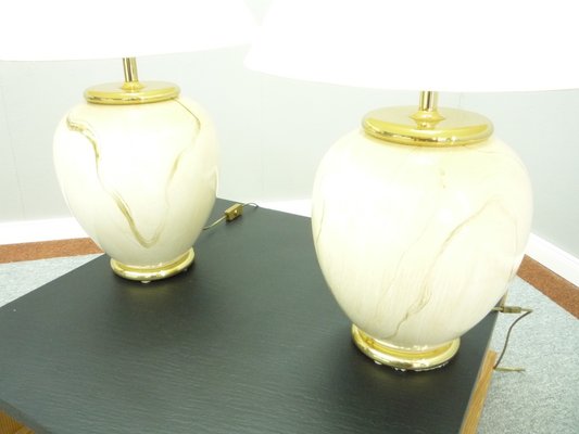 Regency Ceramic Table Lamps, 1970s, Set of 2-UG-1279097