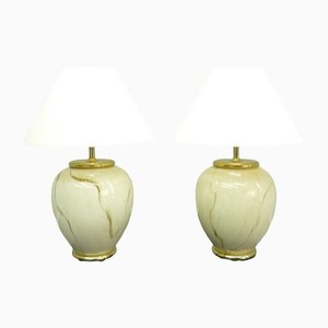 Regency Ceramic Table Lamps, 1970s, Set of 2-UG-1279097