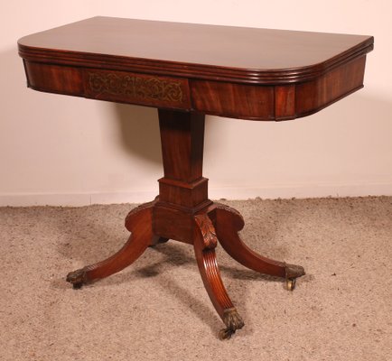 Regency Console or Game Table in Mahogany-HPU-1762872