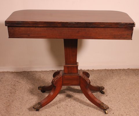 Regency Console or Game Table in Mahogany-HPU-1762872