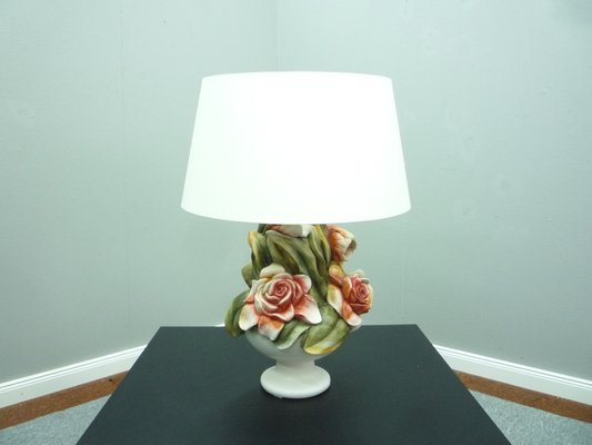 Regency Floral Ceramic Table Lamp, 1970s-UG-1276723