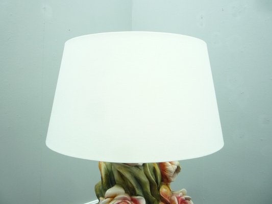 Regency Floral Ceramic Table Lamp, 1970s-UG-1276723