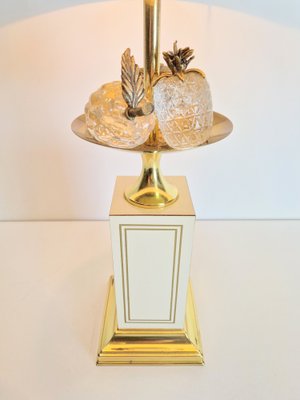 Regency Fruit Bowl Table Lamps in Brass and Crystal from Maison Le Dauphin, 1970s, Set of 2-AXJ-1702236