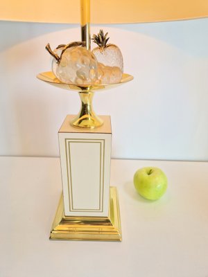 Regency Fruit Bowl Table Lamps in Brass and Crystal from Maison Le Dauphin, 1970s, Set of 2-AXJ-1702236