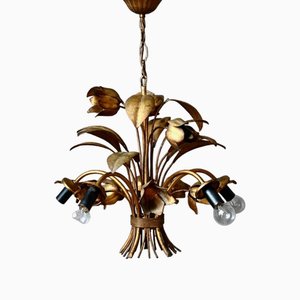 Regency Gold Color Chandelier in Metal, 1960s-AIU-1700624