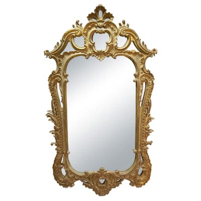 Regency Gold Foil Wood Rectangular Handcrafted Mirror, Spain, 1970s-UZ-1383184