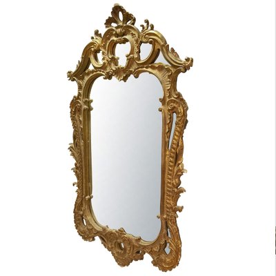 Regency Gold Foil Wood Rectangular Handcrafted Mirror, Spain, 1970s-UZ-1383184