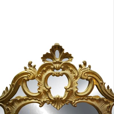 Regency Gold Foil Wood Rectangular Handcrafted Mirror, Spain, 1970s-UZ-1383184