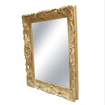 Regency Gold Foil Wood Rectangular Handcrafted Mirror, Spain, 1970s-UZ-1369877