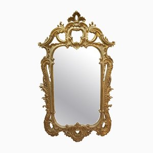 Regency Gold Foil Wood Rectangular Handcrafted Mirror, Spain, 1970s-UZ-1383184